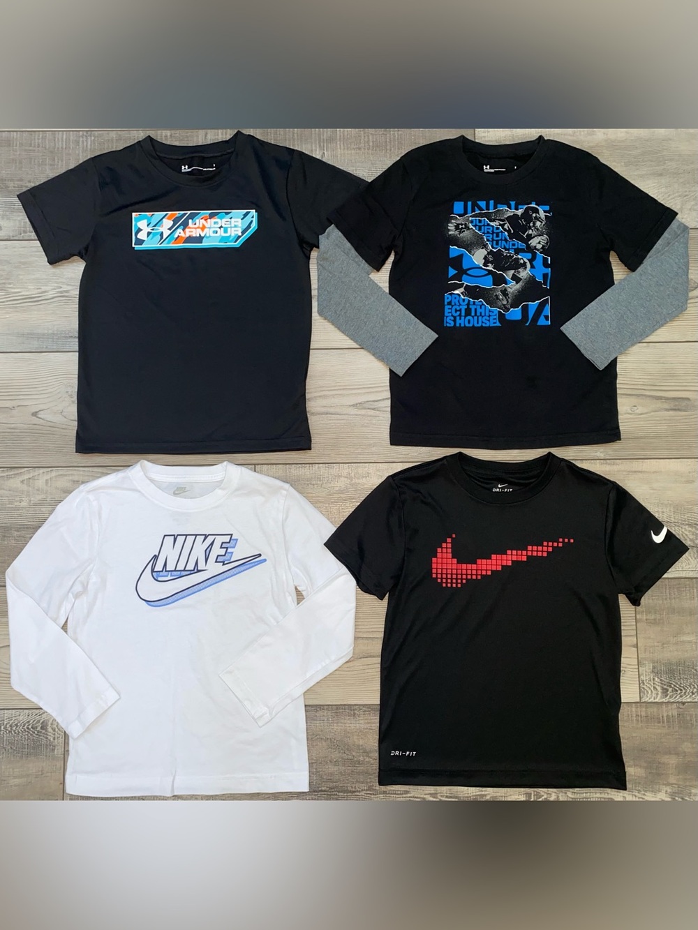 Boy’s Under Armour Nike Football Short Long Sleeve Shirts Clothing Bundle Lot 7